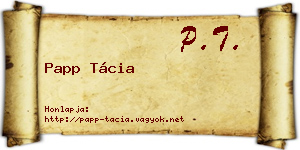 Papp Tácia névjegykártya